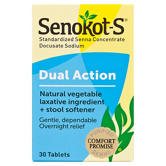 Senokot Dual Action Laxative + Stool Softener Tablets - 30 Count