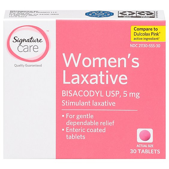 Signature Select/Care Laxative Womens Bisacodyl USP 5mg Enteric Coated Tablet - 30 Count