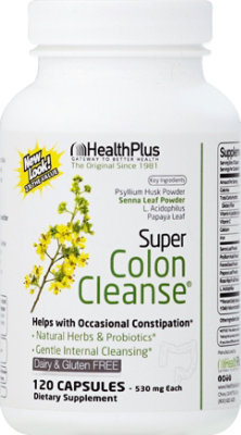 Health Plus Super Colon Cleanse Psyllium with Herbs Step One 500 mg Capsules - 120 Count - Image 2