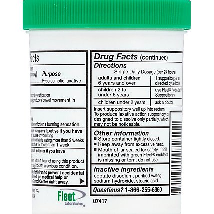 Fleet Glycerin Suppositories Adult - 50 Count - Image 5