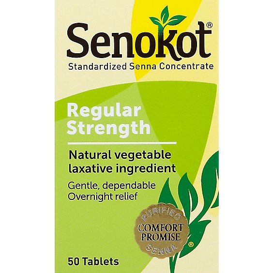 Senokot Regular Strength Laxative Tablets - 50 Count