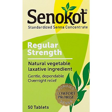 Senokot Regular Strength Laxative Tablets - 50 Count - Image 1