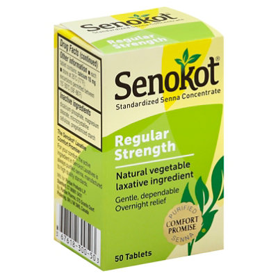 Senokot Regular Strength Laxative Tablets - 50 Count - Image 1