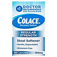 Colace Regular Strength 100 Mg Stool Softener Capsules - 30 Count - Image 1