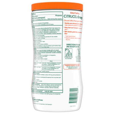 Citrucel Fiber Therapy Methylcellulose for Regularity Orange Flavor - 30 Oz - Image 4