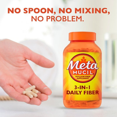 Metamucil 3in1 Fiber for Digestive Health Plant Based Psyllium Husk Fiber Supplement - 160 Count - Image 4