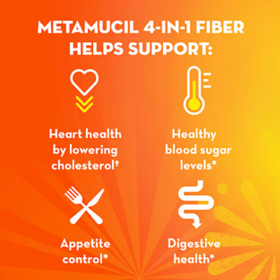 Metamucil 4 In 1 Sugar Free Powder Orange Psyllium Fiber Supplement - 114 Count - Image 5