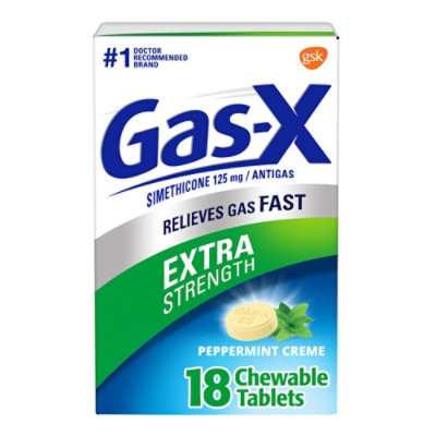 Gas-X Anti Gas Tablets Peppermint Creme - 18 Count