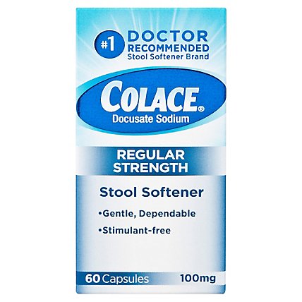Colace Regular Strength 100 Mg Stool Softener Capsules - 60 Count - Image 3