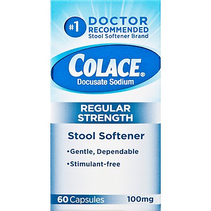 Colace Regular Strength 100 Mg Stool Softener Capsules - 60 Count - Image 2