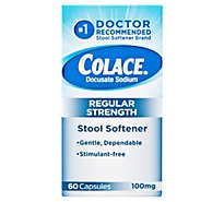 Colace Regular Strength 100 Mg Stool Softener Capsules - 60 Count