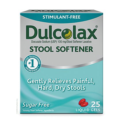 Dulcolax Stool Softener 100 mg Liquid Gels - 25 Count - Image 1