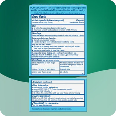 Dulcolax Stool Softener Laxative Liquid Gel Capsules - 25 Count - Image 3