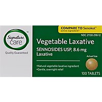 Signature Care Laxative Vegetable Sennosides USP 8.6mg Tablet - 100 Count - Image 2