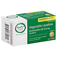 Signature Care Laxative Vegetable Sennosides USP 8.6mg Tablet - 100 Count - Image 1