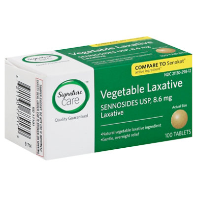 Signature Select/Care Laxative Vegetable Sennosides USP 8.6mg Tablet - 100 Count