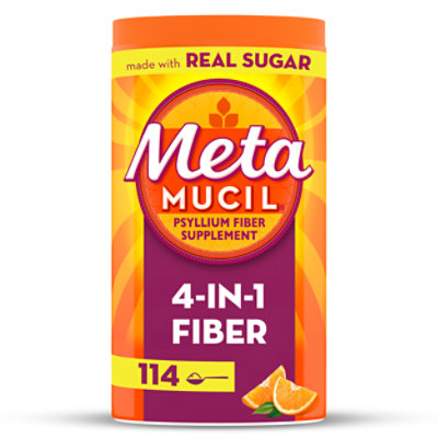 Metamucil Psyllium Fiber Supplement 4 In 1 MultiHealth Powder Orange - 48.2 Oz - Image 1