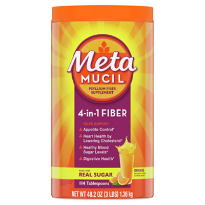 Metamucil Psyllium Fiber Supplement 4 In 1 MultiHealth Powder Orange - 48.2 Oz - Image 2