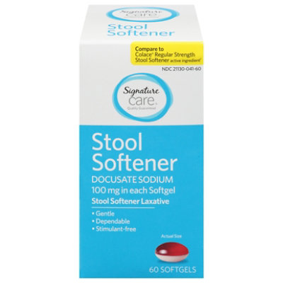 Signature Select/Care Stool Softener Laxative Docusate Sodium 100mg Softgel - 60 Count - Image 2