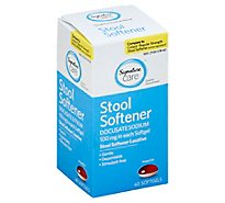 Signature Care Stool Softener Laxative Docusate Sodium 100mg Softgel - 60 Count
