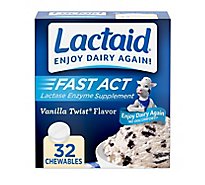 Lactaid Fast Act Lactase Enzyme Supplement Chewables Vanilla Twist Flavor - 32 Count