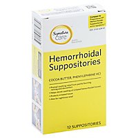 Signature Care Hemorrhoidal Suppositories - 12 Count - Image 1