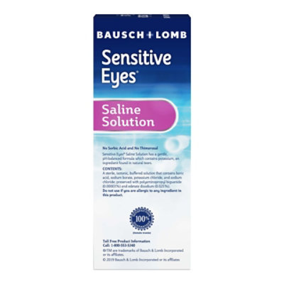 Sensitive Eyes Saline Solution for Contact Lenses - 12 Fl. Oz. - Image 2