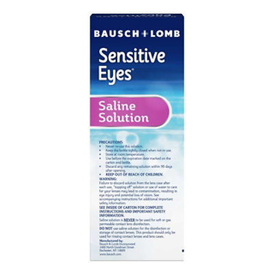 Sensitive Eyes Saline Solution for Contact Lenses - 12 Fl. Oz. - Image 3