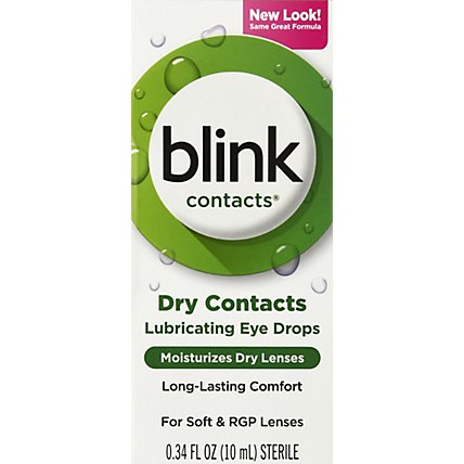 Blink Contacts Eye Drops Lubricating for Soft & RGP Lenses - 0.34 Fl. Oz. - Image 2