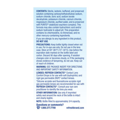 Refresh Contacts Comfort Drops For Use with Contact Lenses - 0.4 Fl. Oz. - Image 4