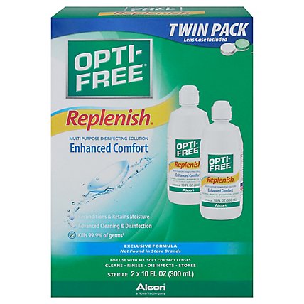 Opti Free Replenish Disinfecting Solution Multi-Purpose Enhanced Comfort Twin Pack - 2-10 Fl. Oz. - Image 3