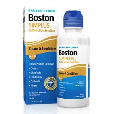 Boston SIMPLUS Multi-Action Contact Lens Solution for Gas Permeable Contact Lenses - 3.5 Fl. Oz. - Image 1