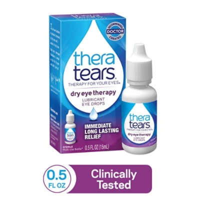 Thera Tears Eye Drops Dry Eye Therapy Lubricant - 0.5 Fl. Oz. - Image 2
