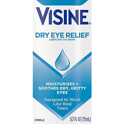 VISINE Eye Drops Dry Eye Relief Lubricating - 0.5 Fl. Oz. - Image 2