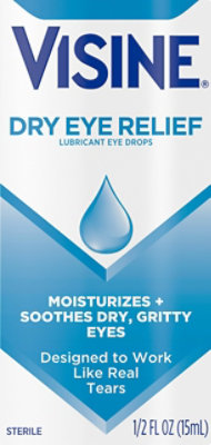 VISINE Eye Drops Dry Eye Relief Lubricating - 0.5 Fl. Oz. - Image 2