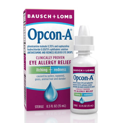 Opcon-A Allergy Antihistamine Quick Itch and Redness Relief Eye Drops for - 0.5 Fl. Oz. - Image 1