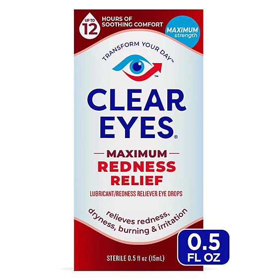Clear Eyes Eye Drops Redness Relief Maximum - 0.5 Fl. Oz.