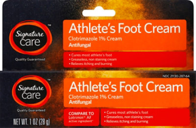 Signature Care Athletes Foot Cream Clotrimazole 1% Antifungal - 1 Oz - Image 2