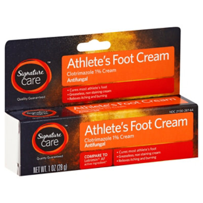 Signature Care Athletes Foot Cream Clotrimazole 1% Antifungal - 1 Oz ...