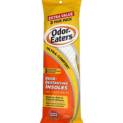 Odor Eaters Insoles Odor Destroying Ultra Comfort Trim To Fit - 3 Count - Image 1