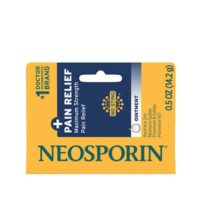 Neosporin Pain Relieving Ointment First Aid Antibiotic Dual Action Maximum Strength - 0.5 Oz - Image 1