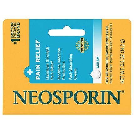 Neosporin Pain Relieving Cream First Aid Antibiotic Dual Action Maximum Strength - 0.5 Oz - Image 2