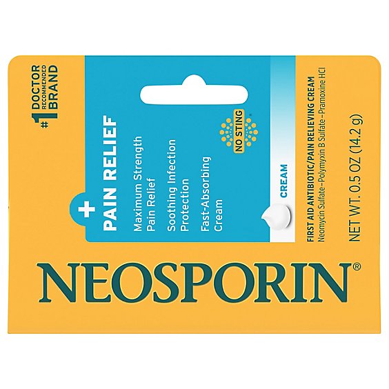 Neosporin Pain Relieving Cream First Aid Antibiotic Dual Action Maximum Strength - 0.5 Oz