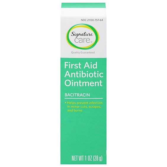 Signature Care Ointment Antibiotic First Aid Bacitracin - 1 Oz