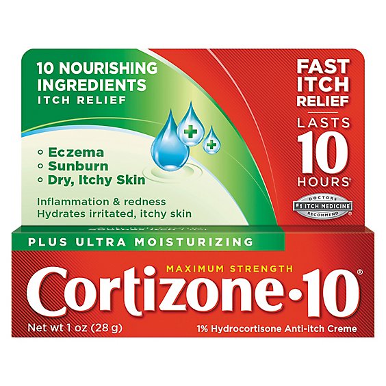 Cortizone 10 Anti-Itch Creme Maximum Strength Plus Ultra Moisturizing - 1 Oz