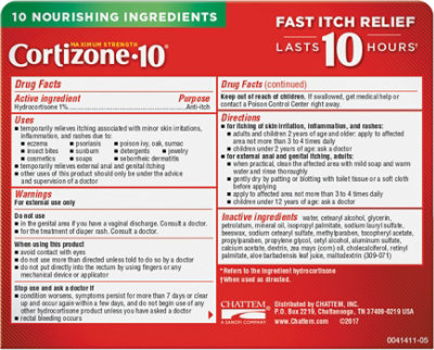 Cortizone 10 Anti-Itch Creme Maximum Strength Plus Ultra Moisturizing - 1 Oz - Image 5