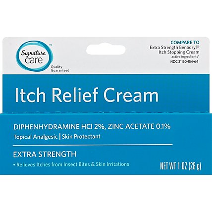 Signature Care Cream Itch Relief Topical Analgesic Skin Protectant Extra Strength - 1 Oz - Image 2