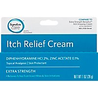 Signature Care Cream Itch Relief Topical Analgesic Skin Protectant Extra Strength - 1 Oz - Image 2