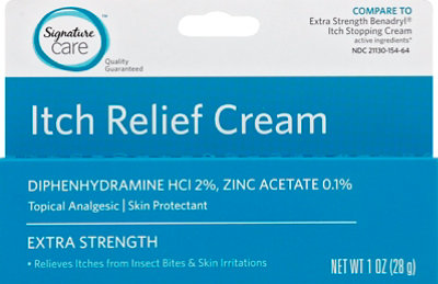 Signature Select/Care Cream Itch Relief Topical Analgesic Skin Protectant Extra Strength - 1 Oz - Image 2