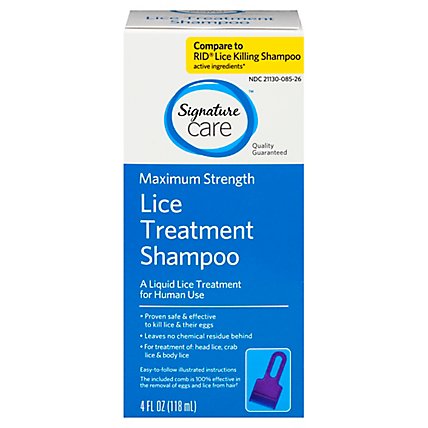 Signature Care Shampoo Lice Treatment Maximum Strength - 4 Fl. Oz. - Image 3